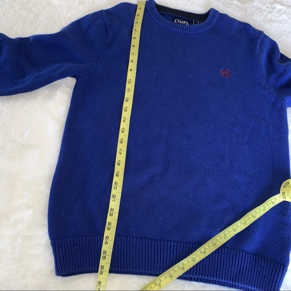 Chaps Royal Blue Cotton Sweater, sz M - Picture 7 of 8